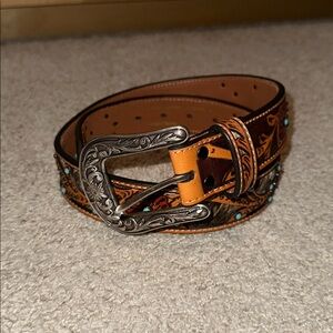 Ariat Brown and Silver Western Belt
